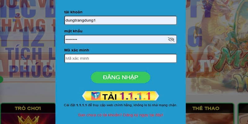 Thao tác vào tài khoản cược đơn giản